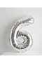 40" Inch 100 cm (6) Number Foil Balloon Silver Gray - 5