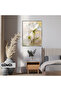 Amazing | White Flower Soft Oil Pattern | Framed Tempered Glass Table Single Vertical