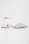 Women's Rhea White Skin Stone Ballerinas - 2