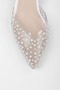 Women's Rhea White Skin Stone Ballerinas - 4