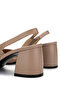 Women's Genuine Leather Black/Mink Heeled Shoes - 5