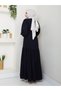 Pleated Waist Hidden Zipper Belt Balloon Sleeve Ferace-1031 - 8