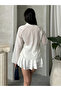 Women's V-Neck Lace-Up Blouse - 4
