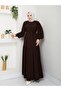 Pleated Waist Hidden Zipper Belt Balloon Sleeve Ferace-1031 - 7