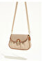 De&Morié 6081 Buckle Two-Compartment Women's Shoulder Bag – Beige / Brown Detailed - 2