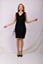 Black Glamour Fringe Sequin Party Dress
