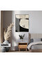 Amazing | Abstract | Gray Black Tones Patterned Model 02 | Framed Tempered Glass Table Single Vertical