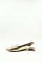 Gold Color Genuine Leather Slingback Ballerinas – 2 cm Heels - 2