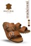 Sermoda Genuine Leather Men's Slippers Natural Leather Slippers t Tan - 3