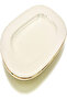 Oval Platter Plate 33 cm – Gold & White - 3