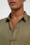 100% Linen Oversize Long Sleeve Shirt Khaki - 5