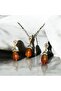 Natural Stone Zircon Set Orange Agate