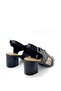 Kindep (Ces) Genuine Leather Thick Heeled Women's Sandals Black - 6