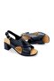 Kindep (Ces) Genuine Leather Thick Heeled Women's Sandals Black - 2