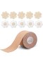 Women's Stick-on Bra Strapless Push Up Breast Lift Adhesive Tape with 5 Pair Breast Petals
