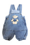 Pocket Teddy Bear Jeans Salopet White T-Shirt 2-Piece Jumpsuit Set - 4