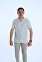 Syf Nurse Collar Striped T-Shirt Gray