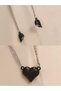 2-Piece Magnetic Heart Couple, Lover & Friendship Necklace Stainless Steel - 3