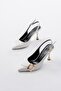 Inf-1151 White Daily Open Back Heeled Shoes - 4