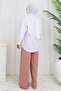 Wide Leg Pleated Trousers Powder 6718 - 5
