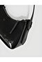 Black Patterned Patent Leather Baguette Shoulder and Hand Bag - 5
