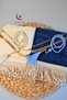 Special Heart Velvet Couple Prayer Rug and Pearl Prayer Beads Set with Vav Detail – Gift Boxed, Dowry - 5