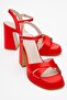 Lello Red Satin Women's Platform Heeled Shoes
