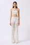 Ecru Knitted Knitwear High Waist Wide Leg Design Beach Pants 004 - 4