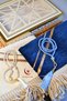 Special Heart Velvet Couple Prayer Rug and Pearl Prayer Beads Set with Vav Detail – Gift Boxed, Dowry