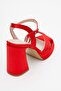 Lello Red Satin Women's Platform Heeled Shoes - 5
