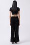 Black Knitted Knitwear High Waist Wide Leg Design Beach Pants 004 - 8