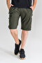 Men's Khaki 5 Pockets Outdoor Cargo Capri Shorts Breathable Lycra Fabric