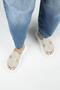 Paris Women's Genuine Leather Double Striped Beige Slippers - 8