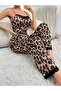 Women's Rope Strap Collar Lace Blouse and Pajamas Sandy Double Set - 4