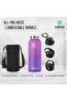 Zahive Stainless Steel Water Bottle 1l with 3 Lids & Bag - Insulated Water Bottle with Straw, 1000ml - 3