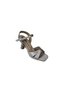 Yazkiş Women Black Silver Satin Cross Strap 9cm Goblet Heel Ankle Strap Shoes