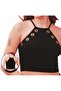Women's Strappy Crop Bustier with Black Stud Detail 8117