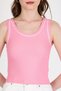 Pink Stripe Detailed Knitted Crop Tank Top 1049 - 4