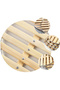 Bamboo Round Tray with Metal Decoration - 3