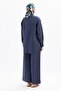 Indigo-Embroidery Detailed Linen Trousers Suit - 4