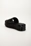 Women's Wedge Heel Slippers Black Sequin Thick Single Tape Coated Sole - 5