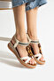 Beige Daily Stylish Women's Sandals with Accessories - 2