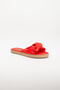 Women's Red Daily Bow Comfortable Stylish Lightweight Durable Sea Pool Beach House Slippers with Inner Pad - 5