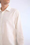 Regular Fit Polo Collar Long Sleeve Ecru Men's Shirt D7394Ax/Er77 - 3
