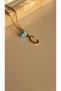 Steel Gold Color Spiral Chain ​​Evil Eye Beaded C Letter Steel Necklace - 2