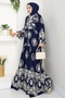 Giral Woven Viscose Dress 1543 - Navy Blue - 5
