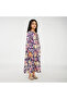 Floral Kids Jalabiya - Blue V-Neck and Stone Embellishments - 5