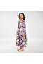 Floral Kids Jalabiya - Blue V-Neck and Stone Embellishments - 3