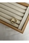 Green Stone Rectangular Row Ring - 2