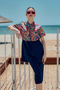 Parachute Short Sleeve Semi-Closed Swimsuit with Front Cover Nurel R2601 - 8